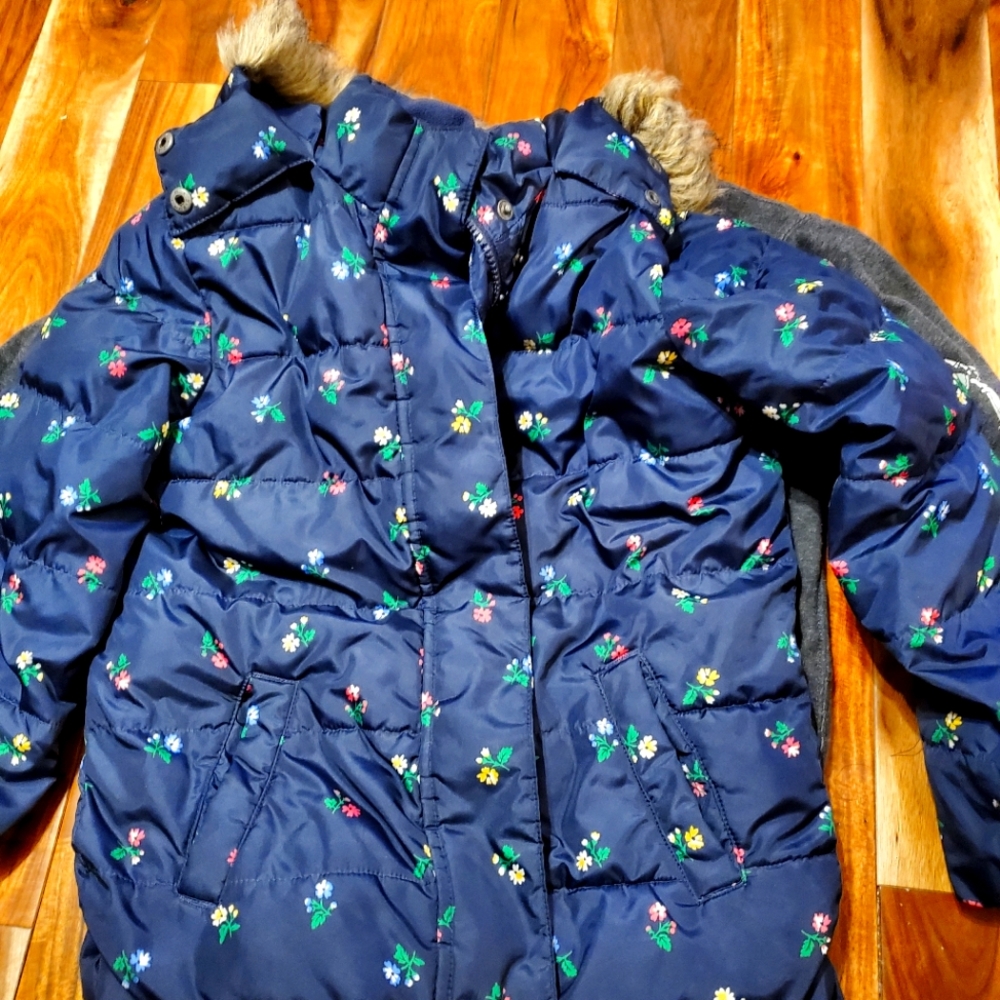 Gap Floral Girls Hooded Coat